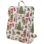 Christmas Texture, Pattern, Red, Tree, Craciun, Green, Christmas Flap Top Backpack