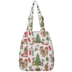 Christmas Texture, Pattern, Red, Tree, Craciun, Green, Christmas Center Zip Backpack