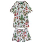 Christmas Texture, Pattern, Red, Tree, Craciun, Green, Christmas Kids  Swim T-Shirt and Shorts Set