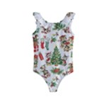 Christmas Texture, Pattern, Red, Tree, Craciun, Green, Christmas Kids  Frill Swimsuit