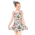 Christmas Texture, Pattern, Red, Tree, Craciun, Green, Christmas Kids  Skater Dress Swimsuit