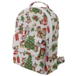 Christmas Texture, Pattern, Red, Tree, Craciun, Green, Christmas Flap Pocket Backpack (Small)