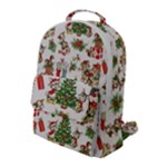 Christmas Texture, Pattern, Red, Tree, Craciun, Green, Christmas Flap Pocket Backpack (Large)