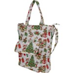 Christmas Texture, Pattern, Red, Tree, Craciun, Green, Christmas Shoulder Tote Bag