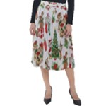 Christmas Texture, Pattern, Red, Tree, Craciun, Green, Christmas Classic Velour Midi Skirt 