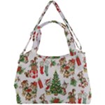 Christmas Texture, Pattern, Red, Tree, Craciun, Green, Christmas Double Compartment Shoulder Bag