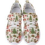 Christmas Texture, Pattern, Red, Tree, Craciun, Green, Christmas Men s Velcro Strap Shoes