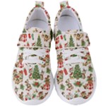 Christmas Texture, Pattern, Red, Tree, Craciun, Green, Christmas Women s Velcro Strap Shoes