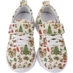 Christmas Texture, Pattern, Red, Tree, Craciun, Green, Christmas Kids  Velcro Strap Shoes