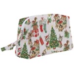 Christmas Texture, Pattern, Red, Tree, Craciun, Green, Christmas Wristlet Pouch Bag (Large)