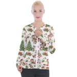 Christmas Texture, Pattern, Red, Tree, Craciun, Green, Christmas Casual Zip Up Jacket