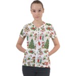 Christmas Texture, Pattern, Red, Tree, Craciun, Green, Christmas Short Sleeve Zip Up Jacket