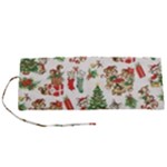 Christmas Texture, Pattern, Red, Tree, Craciun, Green, Christmas Roll Up Canvas Pencil Holder (S)