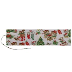 Christmas Texture, Pattern, Red, Tree, Craciun, Green, Christmas Roll Up Canvas Pencil Holder (L) from ArtsNow.com