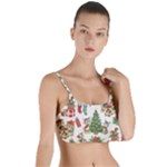 Christmas Texture, Pattern, Red, Tree, Craciun, Green, Christmas Layered Top Bikini Top 