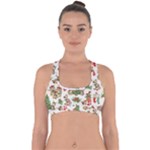 Christmas Texture, Pattern, Red, Tree, Craciun, Green, Christmas Cross Back Hipster Bikini Top 