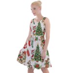 Christmas Texture, Pattern, Red, Tree, Craciun, Green, Christmas Knee Length Skater Dress