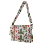 Christmas Texture, Pattern, Red, Tree, Craciun, Green, Christmas Full Print Messenger Bag (L)