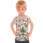 Christmas Texture, Pattern, Red, Tree, Craciun, Green, Christmas Kids  Sport Tank Top