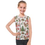 Christmas Texture, Pattern, Red, Tree, Craciun, Green, Christmas Kids  Mesh Tank Top