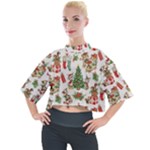 Christmas Texture, Pattern, Red, Tree, Craciun, Green, Christmas Mock Neck T-Shirt