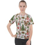 Christmas Texture, Pattern, Red, Tree, Craciun, Green, Christmas Women s Sport Raglan T-Shirt