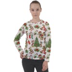 Christmas Texture, Pattern, Red, Tree, Craciun, Green, Christmas Women s Long Sleeve Raglan T-Shirt