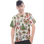 Christmas Texture, Pattern, Red, Tree, Craciun, Green, Christmas Men s Sport Top