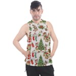 Christmas Texture, Pattern, Red, Tree, Craciun, Green, Christmas Men s Sleeveless Hoodie