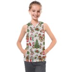 Christmas Texture, Pattern, Red, Tree, Craciun, Green, Christmas Kids  Sleeveless Hoodie