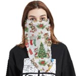 Christmas Texture, Pattern, Red, Tree, Craciun, Green, Christmas Face Covering Bandana (Triangle)