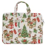 Christmas Texture, Pattern, Red, Tree, Craciun, Green, Christmas MacBook Pro 13  Double Pocket Laptop Bag