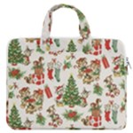 Christmas Texture, Pattern, Red, Tree, Craciun, Green, Christmas MacBook Pro 15  Double Pocket Laptop Bag 