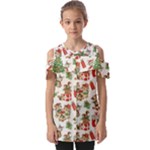 Christmas Texture, Pattern, Red, Tree, Craciun, Green, Christmas Fold Over Open Sleeve Top