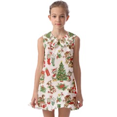 Kids  Pilgrim Collar Ruffle Hem Dress 