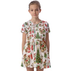 Kids  Short Sleeve Pinafore Style Dress 