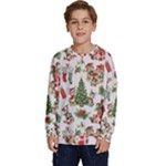 Christmas Texture, Pattern, Red, Tree, Craciun, Green, Christmas Kids  Crewneck Sweatshirt