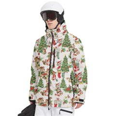 Men s Multi Pockets Zip Ski and Snowboard Waterproof Breathable Jacket 