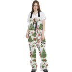 Christmas Texture, Pattern, Red, Tree, Craciun, Green, Christmas Women s Front Zip Ski And Snowboard Bib Pants