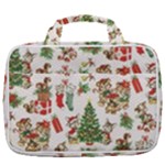 Christmas Texture, Pattern, Red, Tree, Craciun, Green, Christmas Travel Toiletry Bag With Hanging Hook