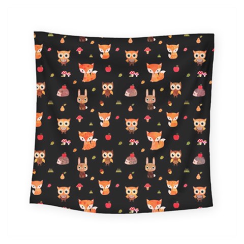 Cool Woodland Animal, Koteto, Scandinavian, Acorn Square Tapestry (Small) from ArtsNow.com