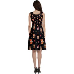 Sleeveless V-Neck Skater Dress with Pockets 