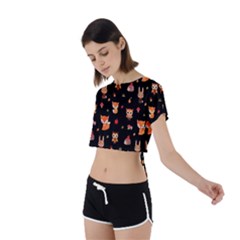 Tie Back Short Sleeve Crop T-Shirt 