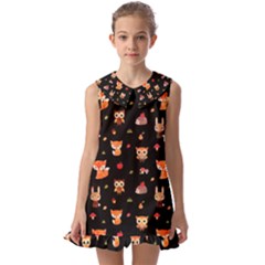 Kids  Pilgrim Collar Ruffle Hem Dress 