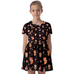 Kids  Short Sleeve Pinafore Style Dress 