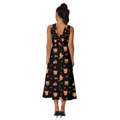 Sleeveless Cross Front Cocktail Midi Chiffon Dress 