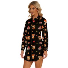 Womens Long Sleeve Shirt Dress 