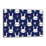 Cute Bunny Pattern, Easter, Koteto Canvas 18  x 12  (Stretched)