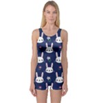 Cute Bunny Pattern, Easter, Koteto One Piece Boyleg Swimsuit