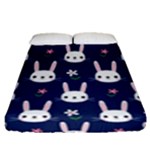 Cute Bunny Pattern, Easter, Koteto Fitted Sheet (Queen Size)